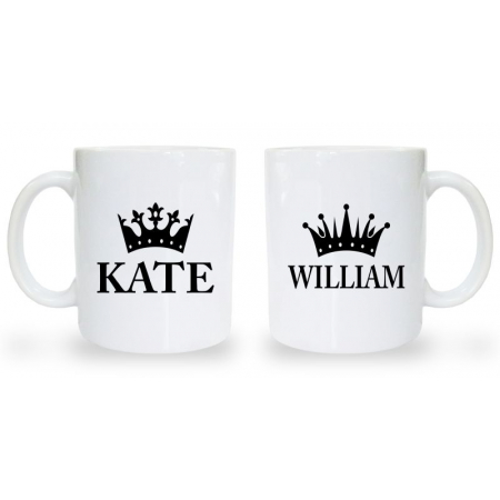 Kubki dla par zakochanych William & Kate 2szt.
